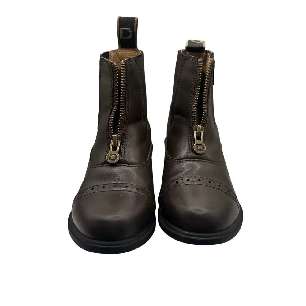 Dublin Altitude Brown Leather Ankle Boots Size 13 Zip Closure Brogue Detailing